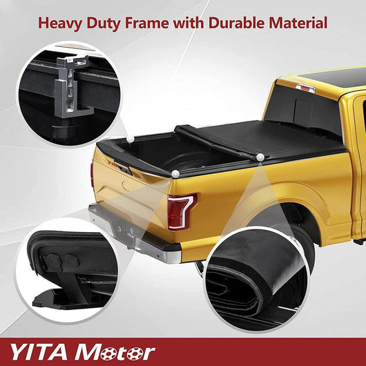 YITAMOTOR® Soft Roll Up Truck Bed Tonneau Cover for 2015-2022 Chevy Colorado/GMC Canyon, Fleetside 6.2 ft Bed
