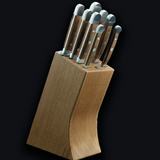 Gude Alpha Barrel Oak 8-Piece Knife Block With Oak Wood