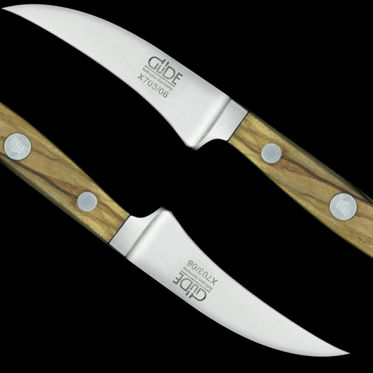 Gude Alpha Olive Bird's Beak Knife With Olivewood Handle, 2-In