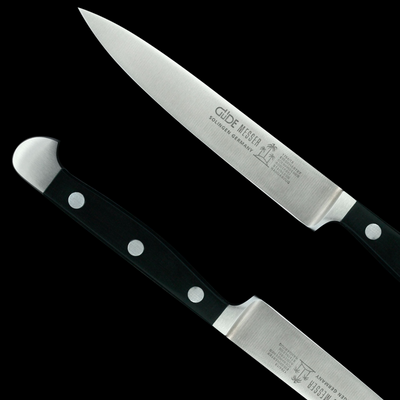Gude Alpha Slicing Knife With Black Hostaform Handle, 10-in