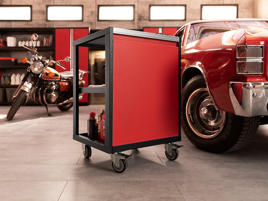 Pro Series 6 Piece Cabinet Set with Base, Wall Cabinet, Locker and Utility Cart
