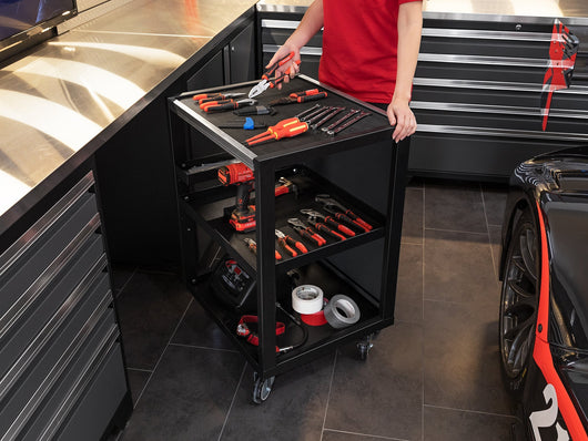 Pro Series 6 Piece Cabinet Set with Base, Wall Cabinet, Locker and Utility Cart