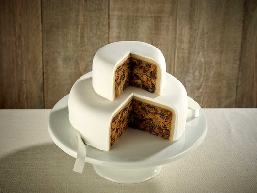 Purple Roses Two Tier Wedding Cake