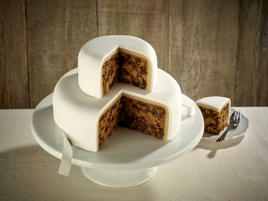 Purple Roses Two Tier Wedding Cake