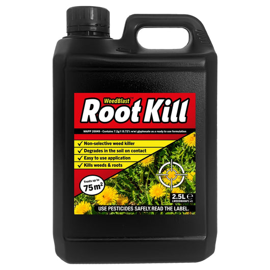 Weedblast RootKill Glyphosate Weedkiller 2 x 2.5 Litre, Ready to use with Long Hose Trigger