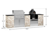 Outdoor Kitchen Signature Series 9 Piece Cabinet Set With Kamado, Platinum Grill and Grill Cabinet