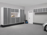 Pro Series 14 Piece Cabinet Set with Lockers, Base, Wall, Tool Drawer Cabinets and 56 in. Worktop