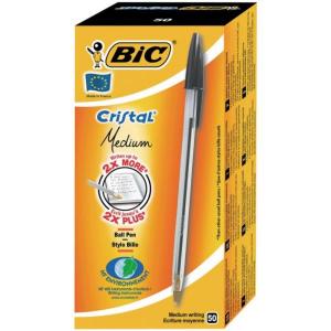 BiC Ballpoint Pen Cristal Medium Black 50 Pack