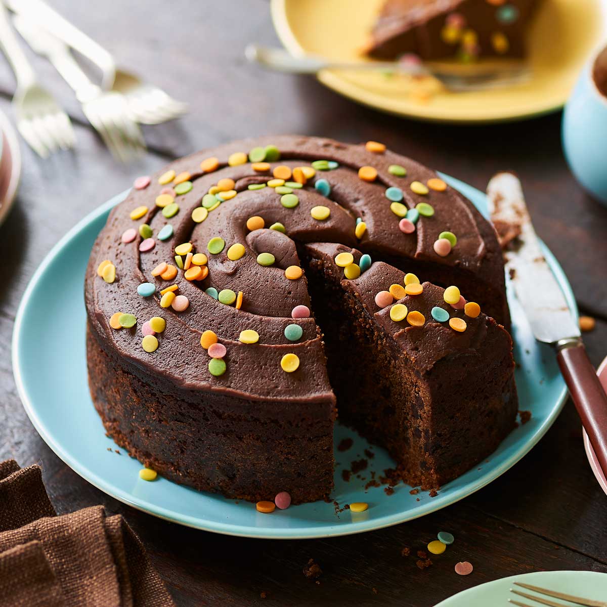 Chocolate Birthday Cake with Sprinkles