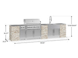 Outdoor Kitchen Signature Series 11 Piece Cabinet Set with Dual Side Burner, Sink, Platinum Grill and Grill Cabinet