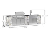 Outdoor Kitchen Signature Series 11 Piece Cabinet Set with Dual Side Burner, Sink, Platinum Grill and Grill Cabinet