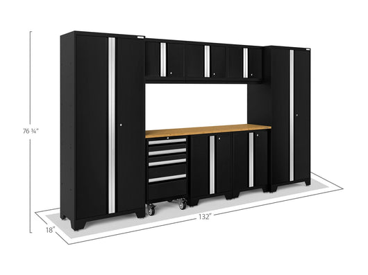Bold Series 9 Piece Cabinet Set with 2 Base, Tool, Wall Cabinets and 30 in. Lockers