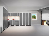 Pro Series 9 Piece Cabinet Set with Wall, Base, Tool Drawer, Multi-Function Cabinet, Lockers, and 84 in. Worktop