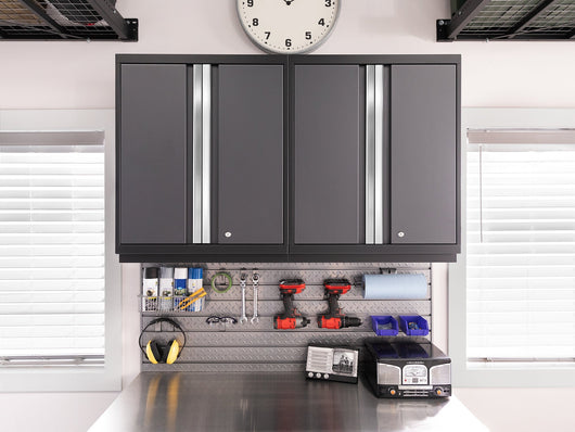 Pro Series 10 Piece Cabinet Set with Lockers, Tool Drawer Cabinet and 84 in. Worktop