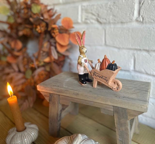 Halloween Rabbit With Wheelbarrow