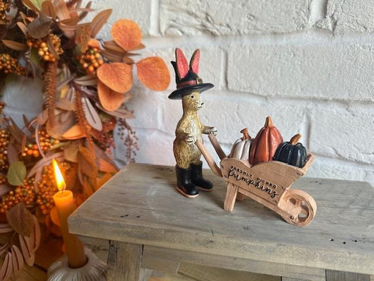 Halloween Rabbit With Wheelbarrow
