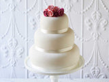 3 tier Wedding Cake with Pink Ombre Roses
