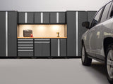 Pro Series 14 Piece Cabinet Set with Lockers, Base, Wall, Tool Drawer Cabinets and 56 in. Worktop