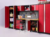 Pro Series 9 Piece Cabinet Set with Wall, Base, Tool Drawer, Multi-Function Cabinet, Lockers, and 84 in. Worktop